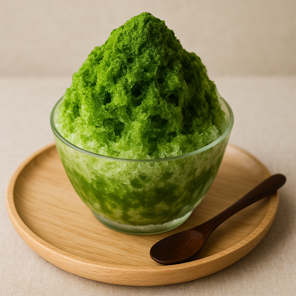 Fluffy matcha kakigōri shaved ice
